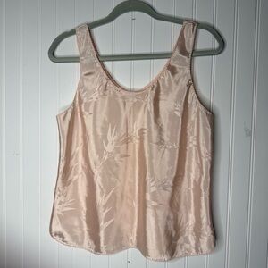 Vintage Deena Camisole Tank Top Women Size 38 Pink Floral Scoop Neck Style 8241
